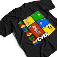 Gift For Father,Gift For Grandpa,Non-Eng,Photo,Icon,Proud - Custom Photo Best Dad Papa Ever Basic Color Arcade Theme - Personalized T Shirt