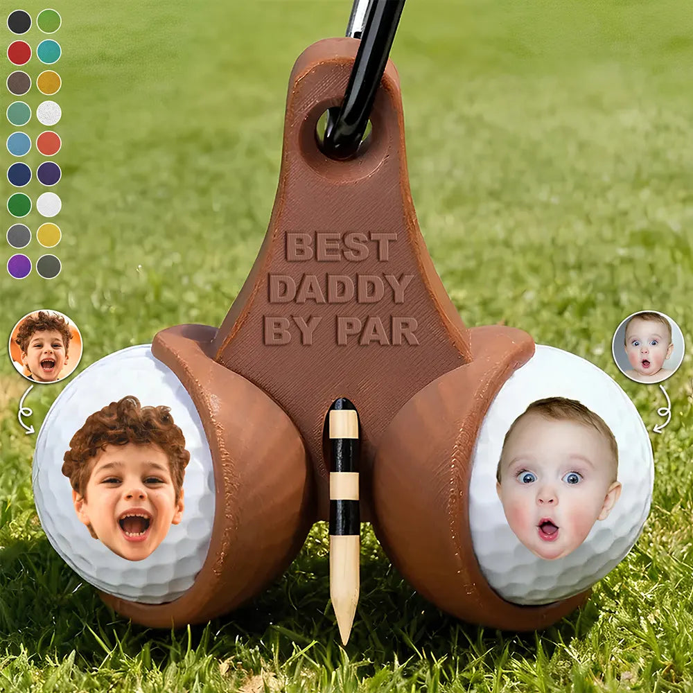 Custom Photo Best Daddy By Par - Personalized 3D Printed Golf Ball Tee Holder