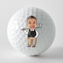 Happy,Sport Dad,Golf,Gift For Father,Gift For Men - Custom Photo Best Daddy By Par Cartoon Kid - Personalized Golf Ball
