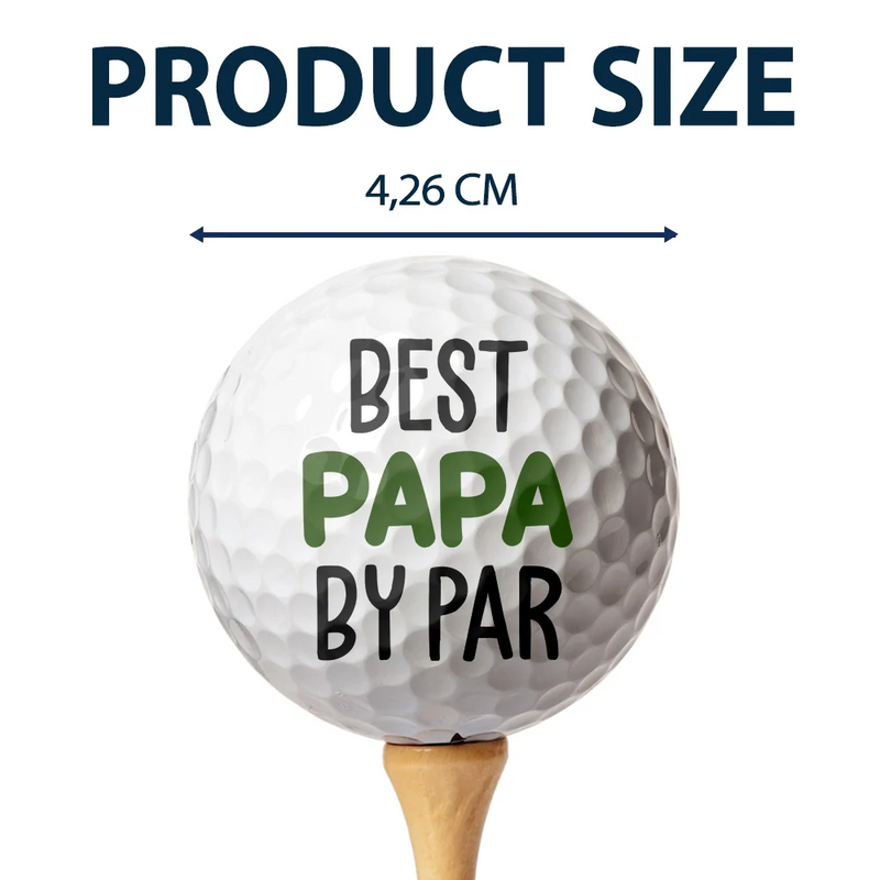 Happy,Sport Dad,Golf,Gift For Father,Gift For Men - Custom Photo Best Daddy By Par Cartoon Kid - Personalized Golf Ball
