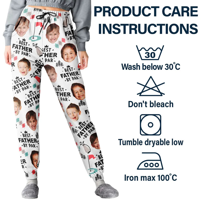 Happy,Sport Dad,Golf,Gift For Father,Gift For Men - Custom Photo Best Daddy By Par Golf Lover - Personalized Pajama Pants