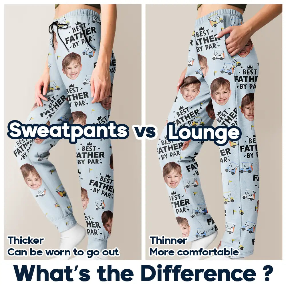 Happy,Sport Dad,Golf,Gift For Father,Gift For Men - Custom Photo Best Daddy By Par Golf Lover - Personalized Pajama Pants