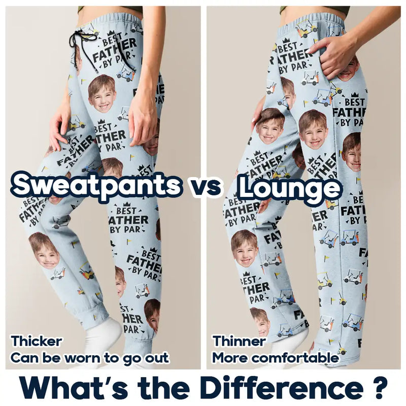 Happy,Sport Dad,Golf,Gift For Father,Gift For Men - Custom Photo Best Daddy By Par Golf Lover - Personalized Pajama Pants