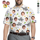 Happy,Sport Dad,Golf,Gift For Father,Gift For Men - Custom Photo Best Daddy By Par Golf Lover - Personalized Polo Shirt