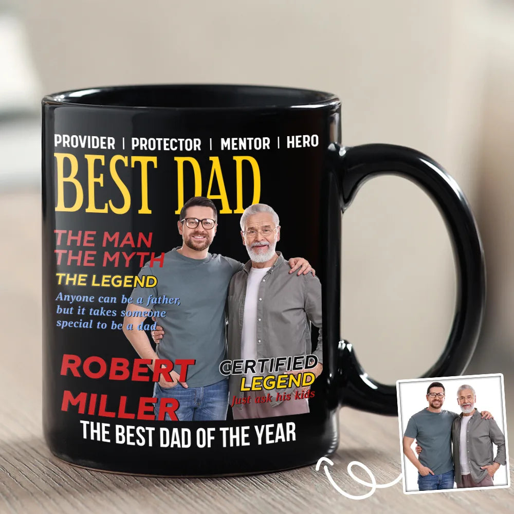 Custom Photo Best Daddy Papa Magazine - Personalized Mug