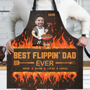 Gift For Father, Dad's Hobby, Cooking, Happy, Custom Photo - Custom Photo Best Flippin Dad Ever - Personalized Apron