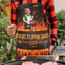 Gift For Father, Dad's Hobby, Cooking, Happy, Custom Photo - Custom Photo Best Flippin Dad Ever - Personalized Apron