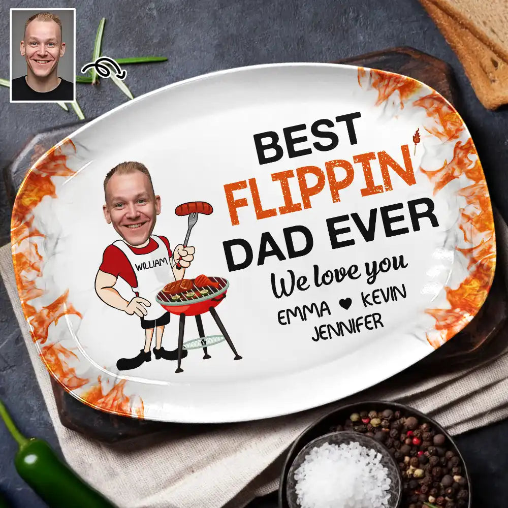 Custom Photo Best Flippin Dad Ever - Personalized Plate