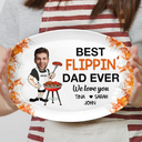 Gift For Father,Dad's Hobby,Grilling,Cooking - Custom Photo Best Flippin Dad Ever - Personalized Plate