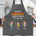 Grilling, Gift For Father, Happy - Custom Photo Best Grillin' Dad Ever We Love You - Personalized Apron