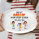 Grilling, Gift For Father, Happy - Custom Photo Best Grillin' Dad Ever We Love You - Personalized Plate