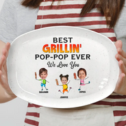 Grilling, Gift For Father, Happy - Custom Photo Best Grillin' Dad Ever We Love You - Personalized Plate