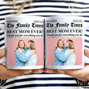 Gift For Mother, Gift For Father, Gift For Women, Gift For Men, Love - Custom Photo Best Mom Dad Ever Newspaper Theme - Personalized Mug