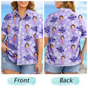 Gift For Mother, Gift For Grandma, Love, Custom Photo - Custom Photo Best Mom Grandma Ever Flower Pattern - Personalized Hawaiian Shirt