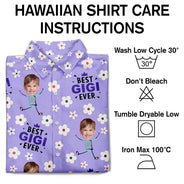 Gift For Mother, Gift For Grandma, Love, Custom Photo - Custom Photo Best Mom Grandma Ever Flower Pattern - Personalized Hawaiian Shirt