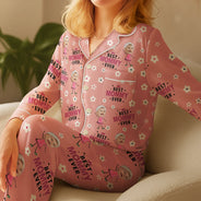 Happy,Gift For Grandma,Gift For Mother,Gift For Wife,Gift For Women,Gift For Yourself - Custom Photo Best Mom Grandma Ever Flower Pattern - Personalized Satin Pajama Set