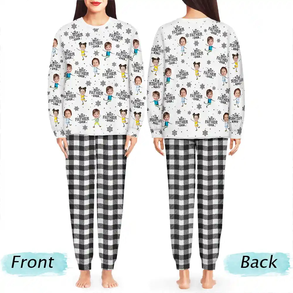 Happy,Gift For Grandma,Gift For Grandpa,Gift For Grandparents,Christmas - Custom Photo Best Nana Ever Gigi Papa Funny Children - Personalized Unisex Pajamas Set