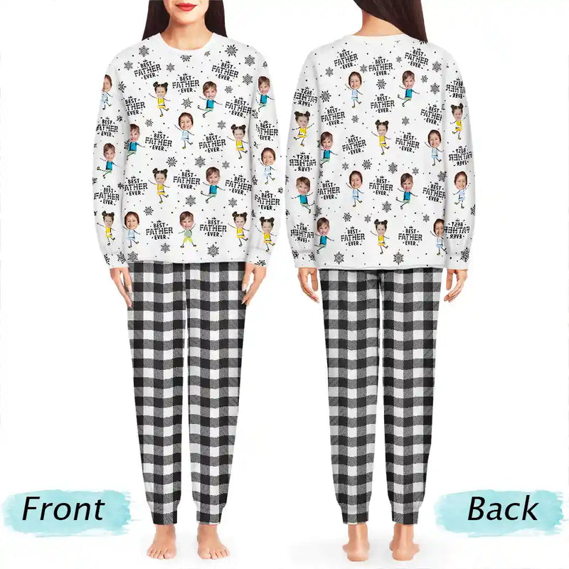 Happy,Gift For Grandma,Gift For Grandpa,Gift For Grandparents,Christmas - Custom Photo Best Nana Ever Gigi Papa Funny Children - Personalized Unisex Pajamas Set