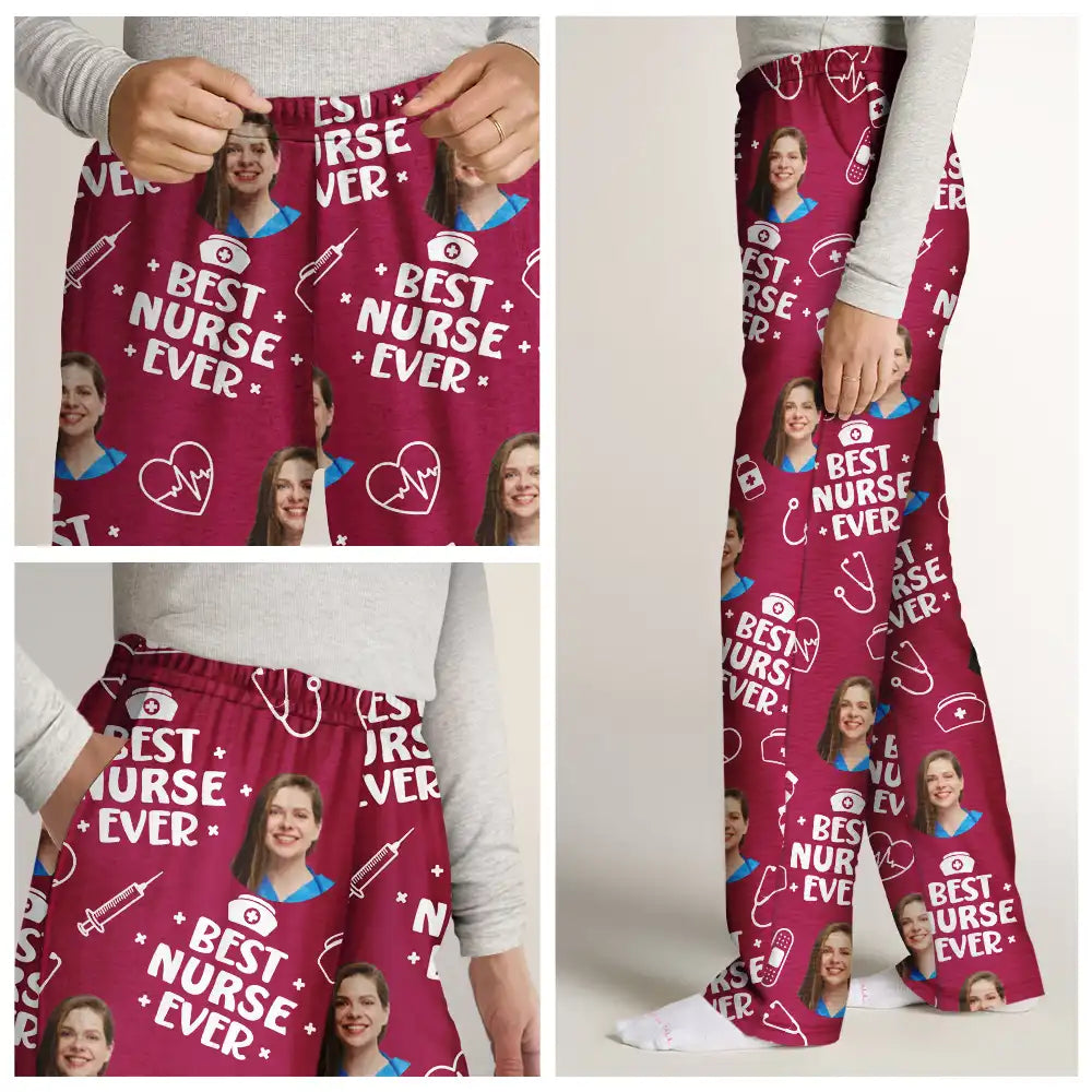 Nurse,Gift For Women,Gift For Men,Happy,Custom Photo - Custom Photo Best Nurse Ever - Personalized Sweatpants