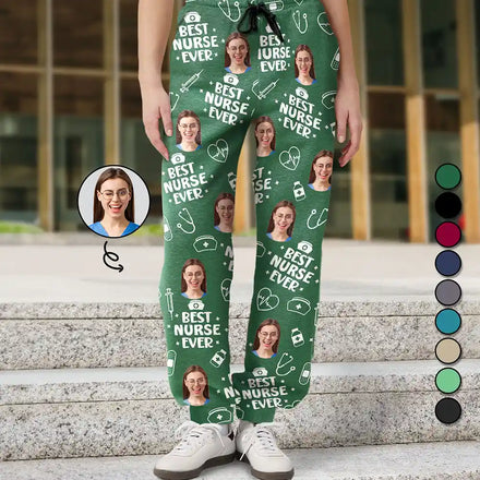 Photo personnalisée de la meilleure infirmière de tous les temps - Pantalon de survêtement personnalisé