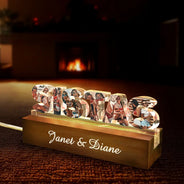 Gift For Sisters,Gift For Bestie,Love,Happy,Custom Photo - Custom Photo Bestie Sister Custom Names - Personalized Custom Shaped LED Light