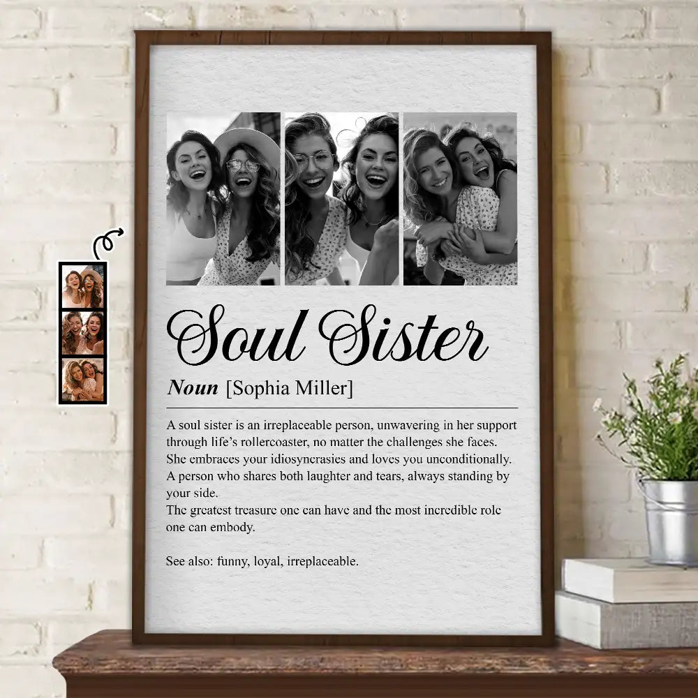 Custom Photo Bestie Soul Sister Definition - Personalized Poster