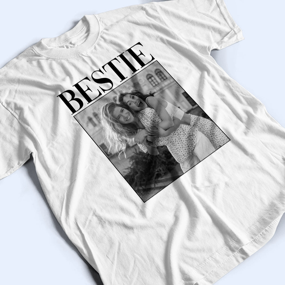 Gift For Bestie,Gift For Sisters,Happy,Custom Photo - Custom Photo Bestie Vintage - Personalized T Shirt