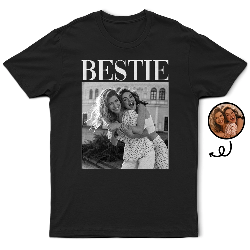 Custom Photo Bestie Vintage - Personalized T Shirt