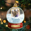 Gift For Bestie,Gift For Women,Gift For Men,Christmas,Happy - Custom Photo Besties Forever Christmas - Personalized Custom Shaped Acrylic Ornament