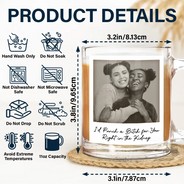 Gift For Bestie,Gift For Sisters,Happy,Custom Photo,Old Best friends - Custom Photo Besties Gray Scale Right In The Throat - Personalized Glass Mug
