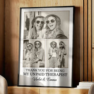Gift For Bestie, Gift For Sisters, Custom Photo, Happy - Custom Photo Besties Gray Scale Right In The Throat - Personalized Poster