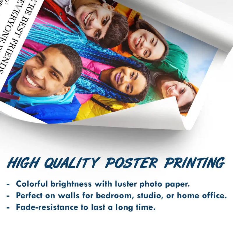 Gift For Bestie, Gift For Sisters, Custom Photo, Happy - Custom Photo Besties Gray Scale Right In The Throat - Personalized Poster