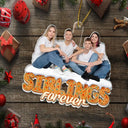 Christmas,Gift For Bestie,Gift For Sisters,Gift For Brothers,Gift For Sibling,Happy,Cousin,Family - Custom Photo Besties Sisters Family Forever Christmas Gingerbread - Personalized Custom Shaped Acrylic Ornament