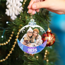 Custom Photo Besties Sisters Family Snowflakes - Personalized Custom Shaped Acrylic Ornament