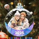 Custom Photo Besties Sisters Family Snowflakes - Personalized Custom Shaped Acrylic Ornament