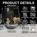 Gift For Daughter,Mom,Daughters - Custom Photo Birth Flower Watching You Be A Mom - Personalized Stemless Wine Glass
