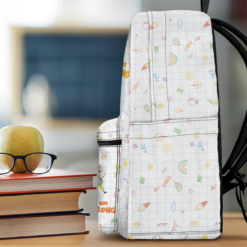 Gift For Kids,Back To School - Custom Photo Bloom Notes For Kids - Personalized Canvas Backpack