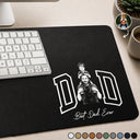 Gift For Husband,Gift For Mother,Gift For Grandpa,Gift For Father,Dad - Children,Grandpa - Grandkids,Non-Eng,Photo - Pencil Sketch (Bold),Sentimental - Custom Photo Bold Sketch Dad Papa Mom I Love You - Personalized Leather Desk Mat