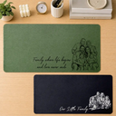 Custom Photo,Art Design,Top Market,Family,Sentimental,Photo - Pencil Sketch - Bold - Custom Photo Bold Sketch Family Where Life Begins - Personalized Leather Desk Mat