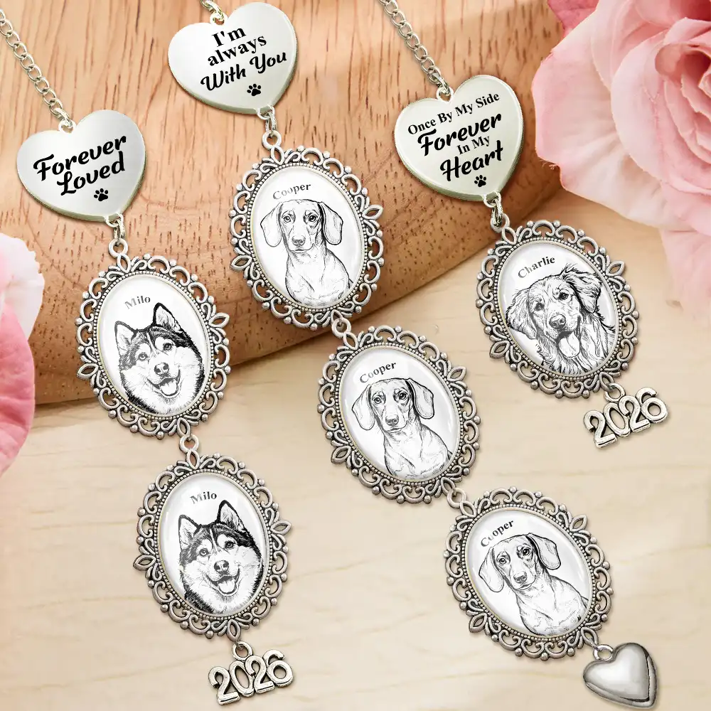 Art Design, Custom Photo, Sympathetic, Gift For Yourself, Wedding, Photo - Pencil Sketch - Bold - Custom Photo Bold Sketch Forever In My Heart Memorial Portrait - Personalized Wedding Charm