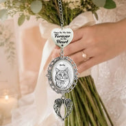 Art Design, Custom Photo, Sympathetic, Gift For Yourself, Wedding, Photo - Pencil Sketch - Bold - Custom Photo Bold Sketch Forever In My Heart Memorial Portrait - Personalized Wedding Charm