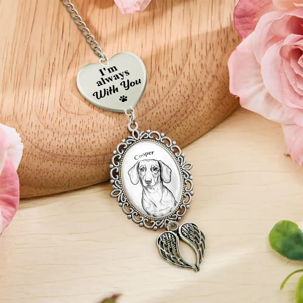 Art Design, Custom Photo, Sympathetic, Gift For Yourself, Wedding, Photo - Pencil Sketch - Bold - Custom Photo Bold Sketch Forever In My Heart Memorial Portrait - Personalized Wedding Charm