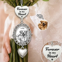 Art Design, Custom Photo, Sympathetic, Gift For Yourself, Wedding, Photo - Pencil Sketch - Bold - Custom Photo Bold Sketch Forever In My Heart Memorial Portrait - Personalized Wedding Charm