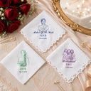 Art Design, Sentimental, Gift For Yourself, Gift For Women, Wedding, Photo - Pencil Sketch - Bold - Custom Photo Bold Sketch Mother Of The Bride Groom Keepsake - Personalized Handkerchief