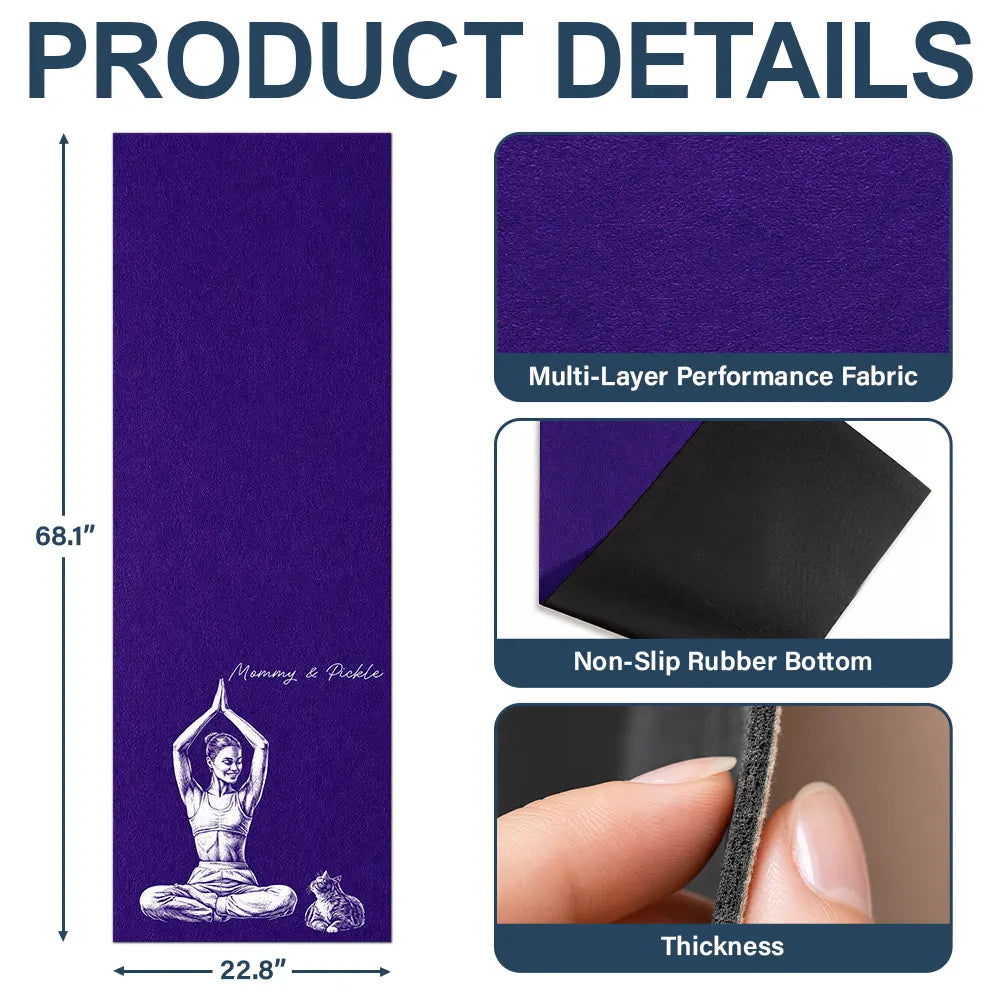 Gift For Yourself, Gift For Women, Custom Photo, Art Design, Yoga, Sentimental, Photo - Pencil Sketch - Bold - Custom Photo Bold Sketch Namaste All Day For Yoga Lovers - Personalized Yoga Mat