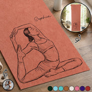 Gift For Yourself, Gift For Women, Custom Photo, Art Design, Yoga, Sentimental, Photo - Pencil Sketch - Bold - Custom Photo Bold Sketch Namaste All Day For Yoga Lovers - Personalized Yoga Mat