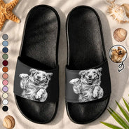 Custom Photo,Art Design,Summer,Pet Lovers,Top Market,Playful,Photo - Pencil Sketch - Bold - Custom Photo Bold Sketch Pet Portrait - Personalized Unisex Slides