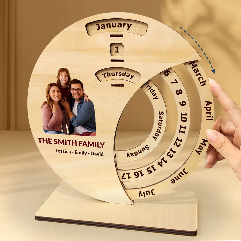 Christmas, Officer - Custom Photo Business Team Corporate Gift New Year - Personalized Spinning Perpetual Desk Calendar