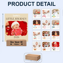 Christmas, New baby, New Dad, New Mom, Family, Happy - Custom Photo Baby Little Journey 2026 - Personalized Calendar With Wooden Stand