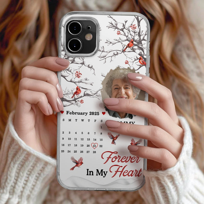 Memorial,Family,Sad - Custom Photo Calendar Memorial My Heart Changed Forever - Personalized Clear Phone Case